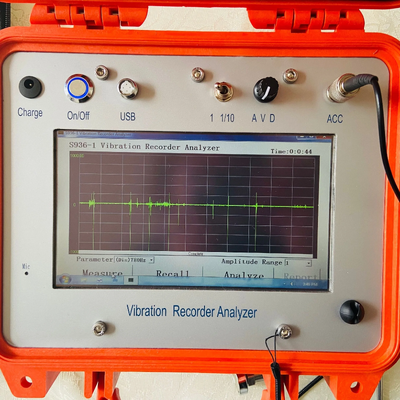 HG-S936L-1 পোর্টেবল কম্পন ডেটা রেকর্ডার 1Hz-200Hz একক চ্যানেল কম্পন টেস্টিং ডিভাইস